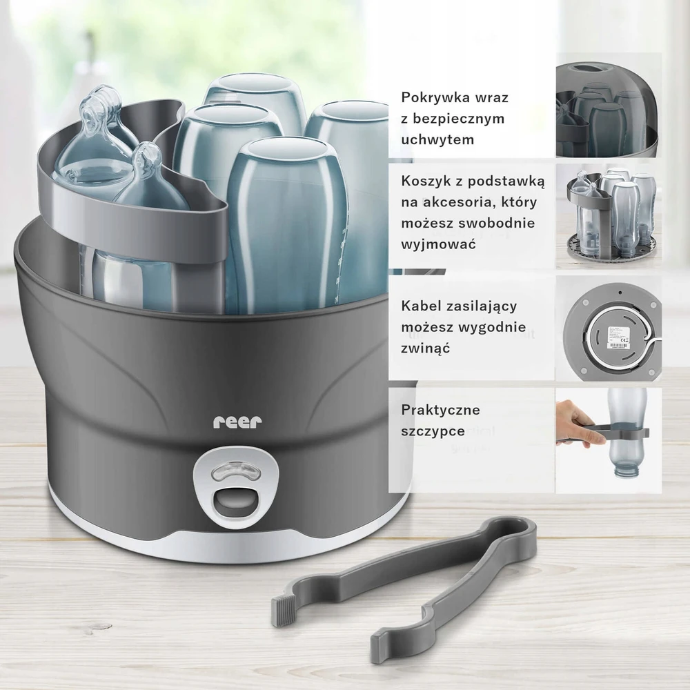 VapoMat S elektrinis garų sterilizatorius 6 REER buteliams