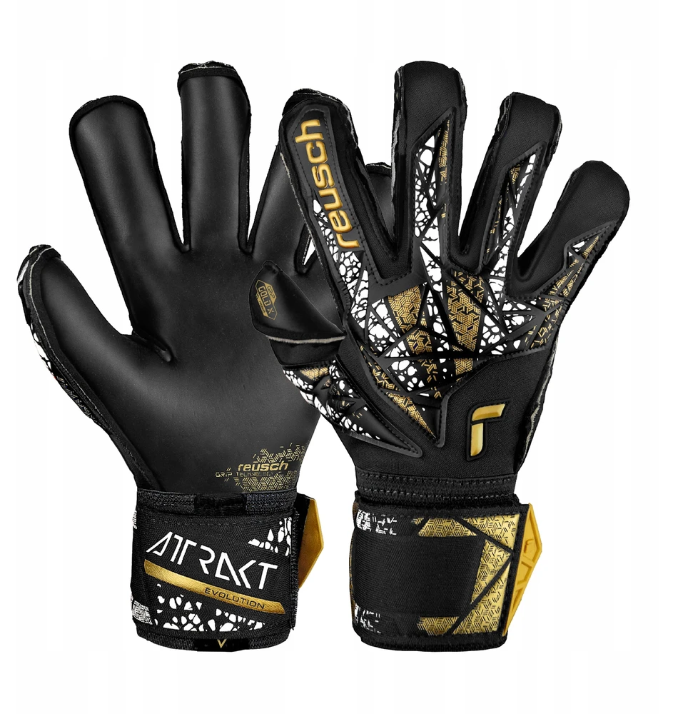 Vartininko pirštinės Reusch Attrakt Gold X Evolution Cut Finger Support - Juodos
