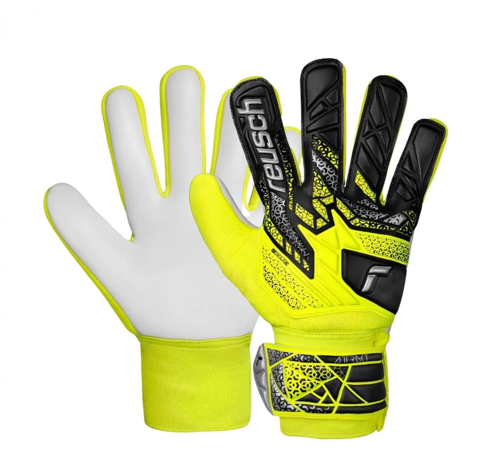 Vartininko pirštinės Reusch Attrakt Starter Solid Junior, 7.5, geltonos/juodos