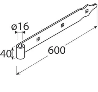 Domax Lankstų detalė 82082, 600 x 40 mm
