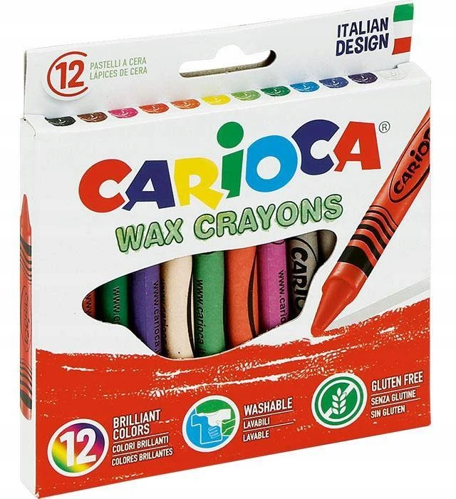 Vaškinės kreidelės Carioca, 12 spalvų