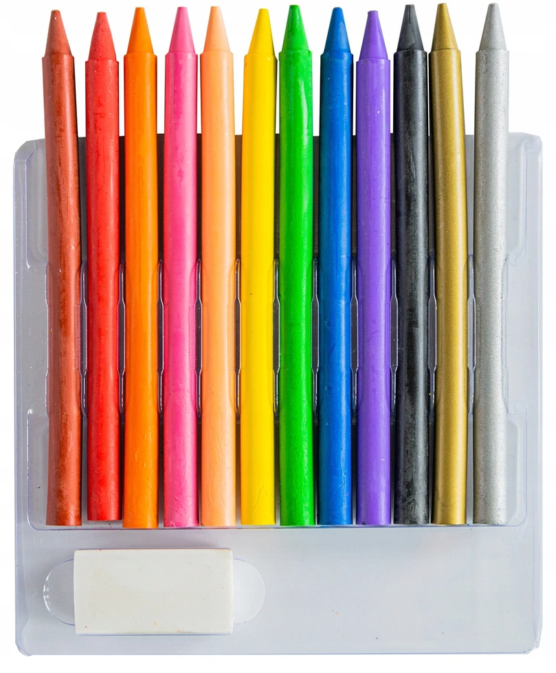 COLORINO CREATIVE nutrinamos kreidelės 12 spalvų ir trintukas, 91992PTR