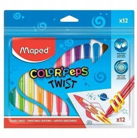 Vaškinės kreidelės Maped Color Peps, 12 spalvų