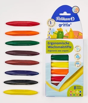 Vaškinės kreidelės Pelikan Griffix, 8 spalvos