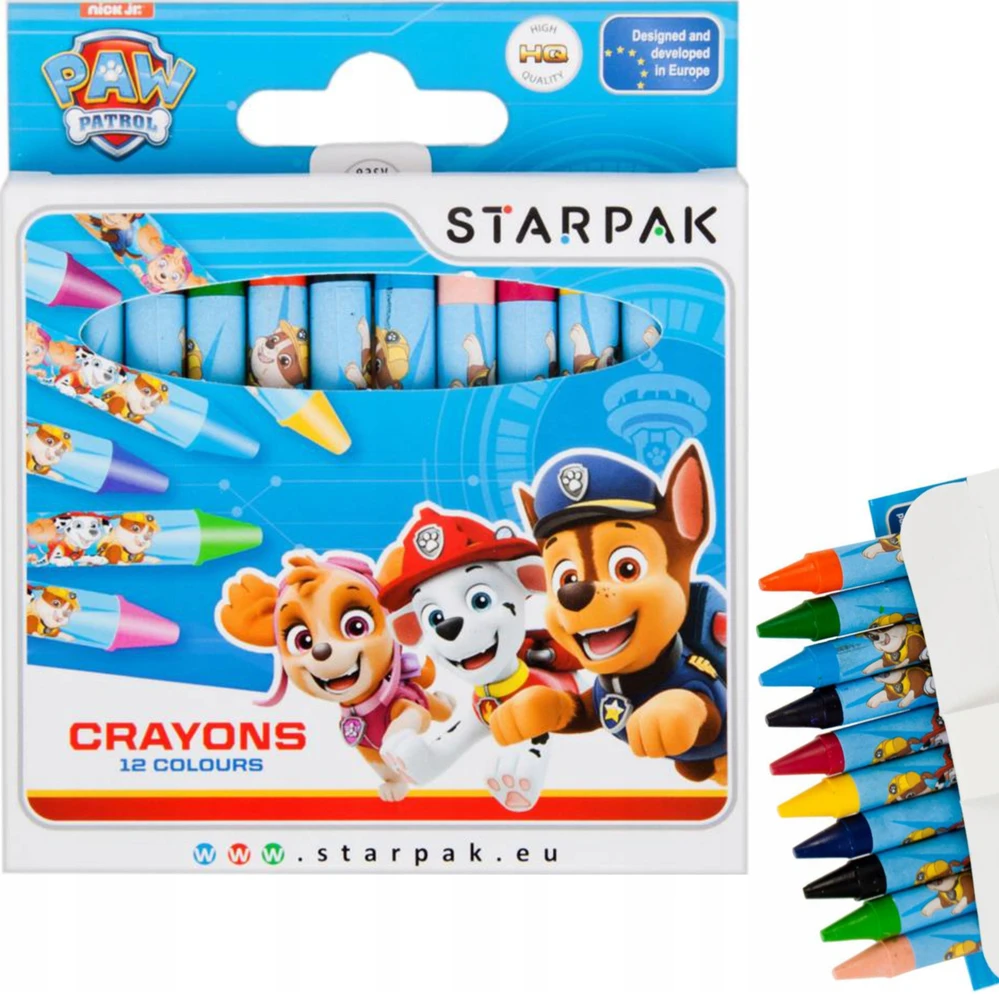 Vaškinės kreidelės Starpak Paw Patrol, 12vnt