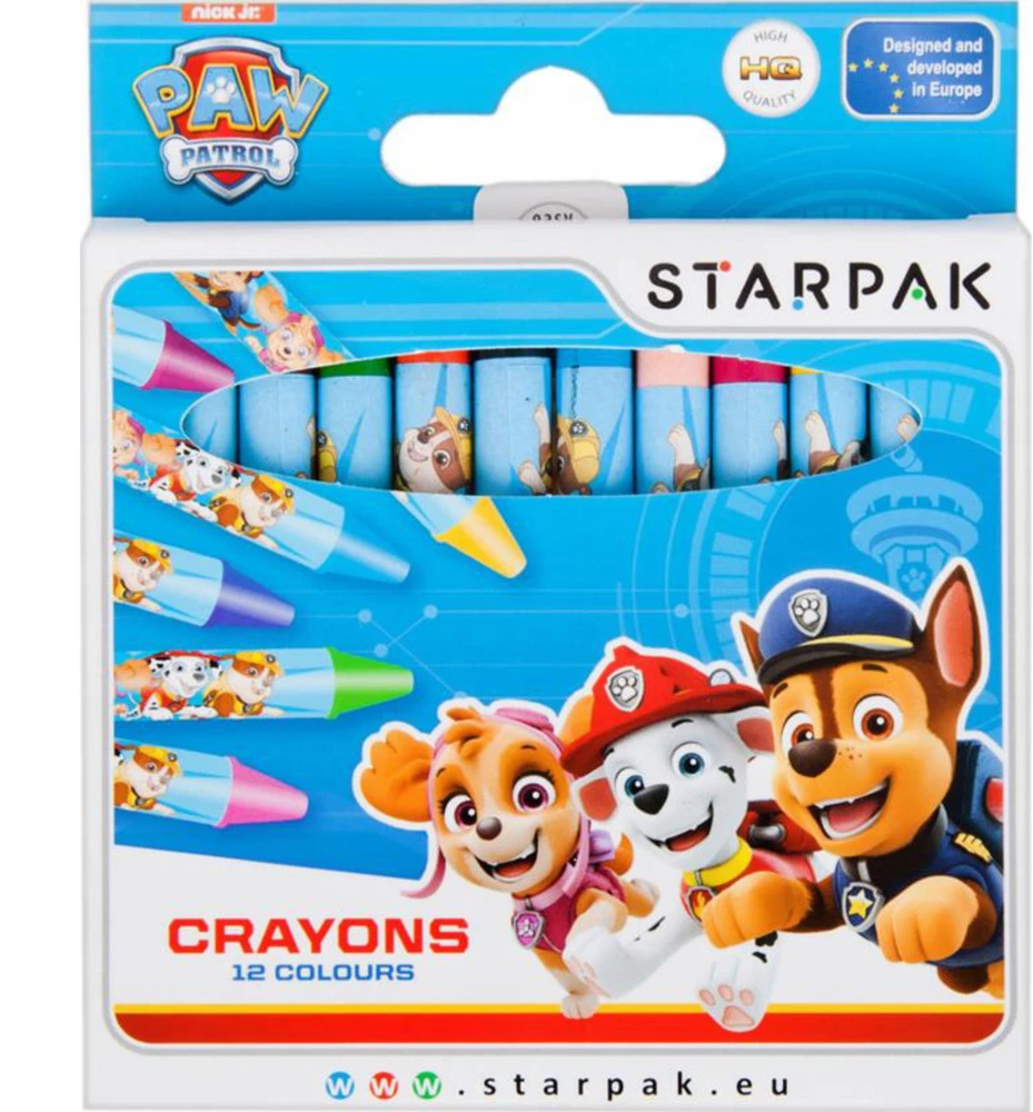 Vaškinės kreidelės Starpak Paw Patrol, 12vnt