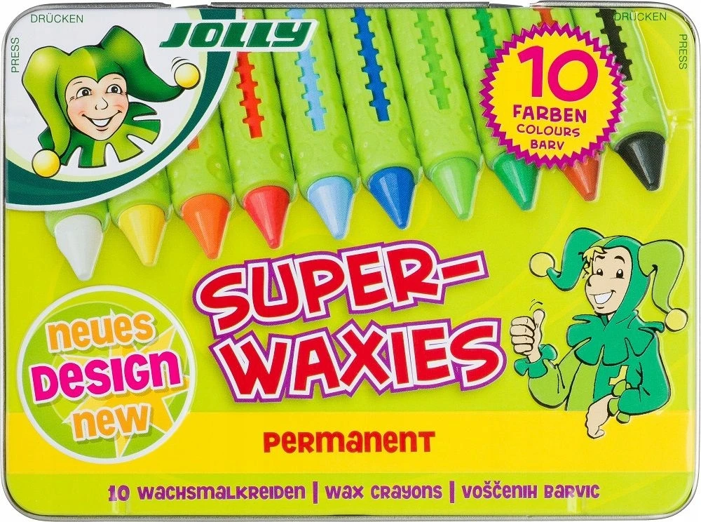 Vaškinės kreidelės SUPERWAXIES PERMANENT, Jolly, 10 sp.