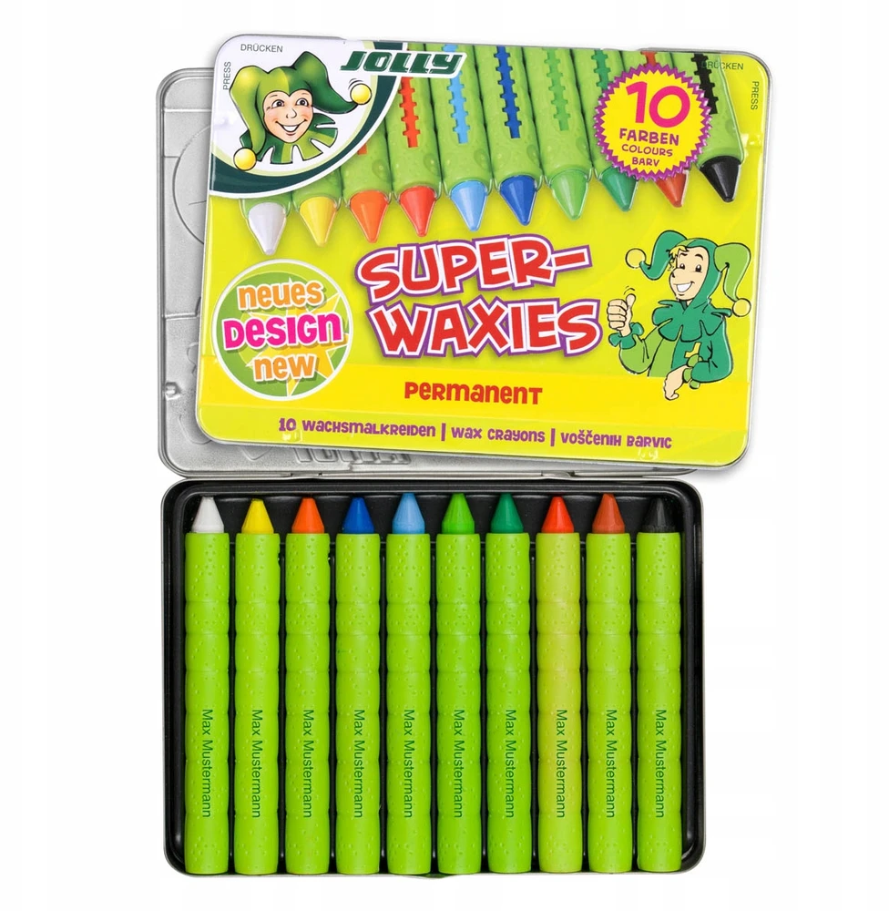 Vaškinės kreidelės SUPERWAXIES PERMANENT, Jolly, 10 sp.
