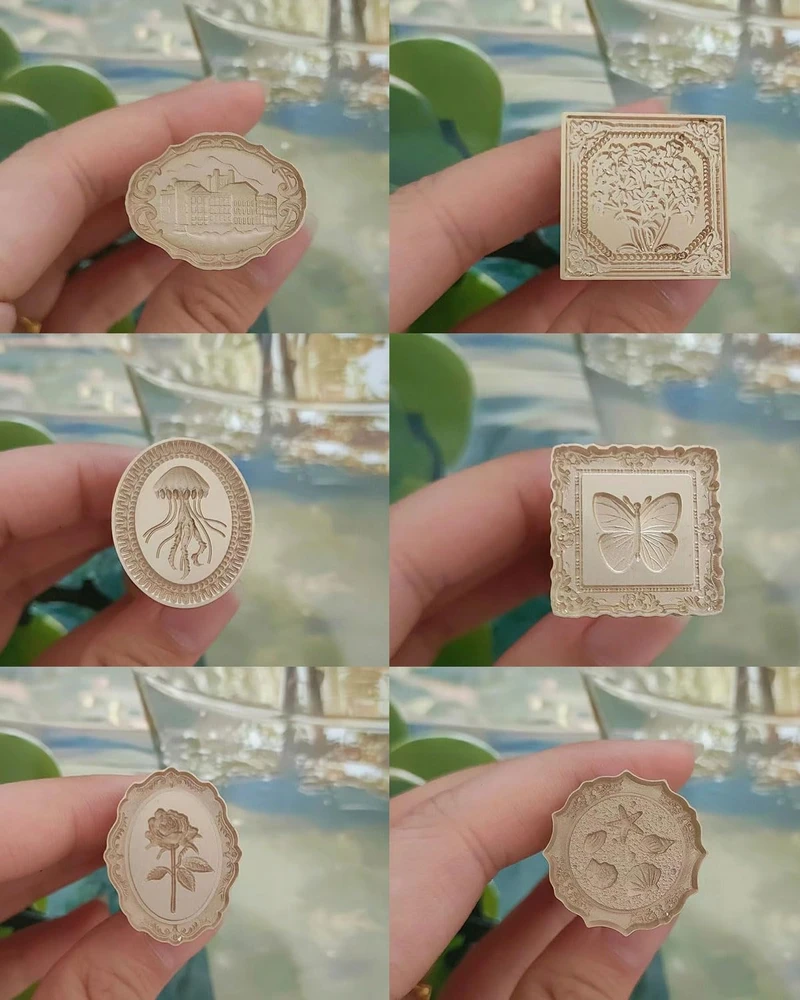 VAŠKO STAMPŲ RINKINYS 6 VNT KLASIKINIS VINTAGE STILIAUS LAIDĖS VOKAS