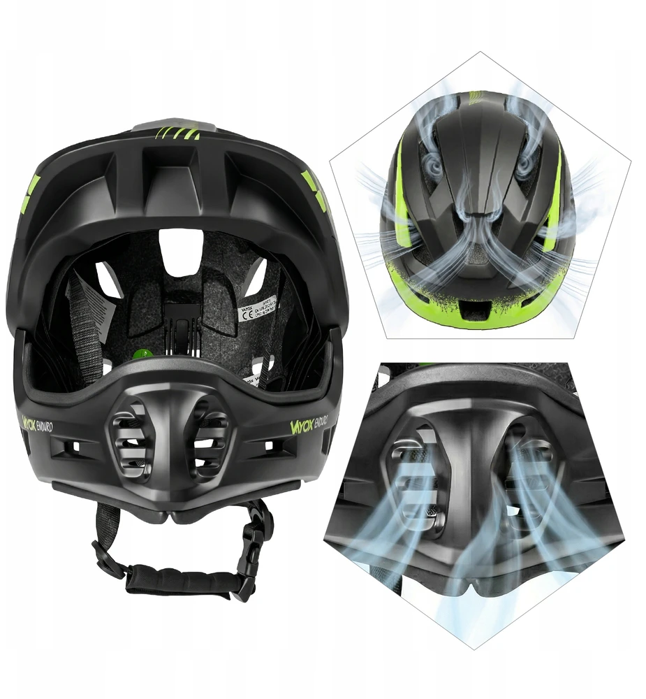 Vayox Enduro dviračio šalmas su nuimama apsauga, dydis M (54-58cm)