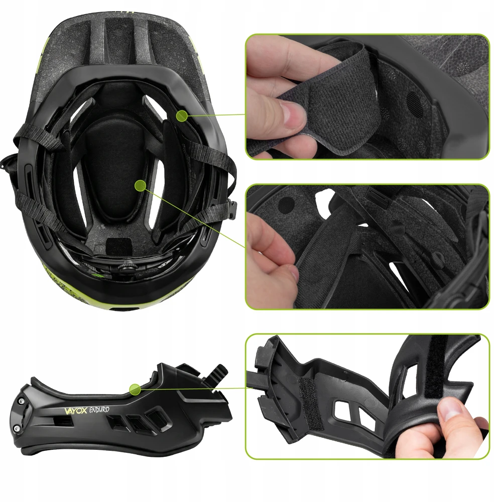 Vayox Enduro dviračio šalmas su nuimama apsauga, dydis M (54-58cm)
