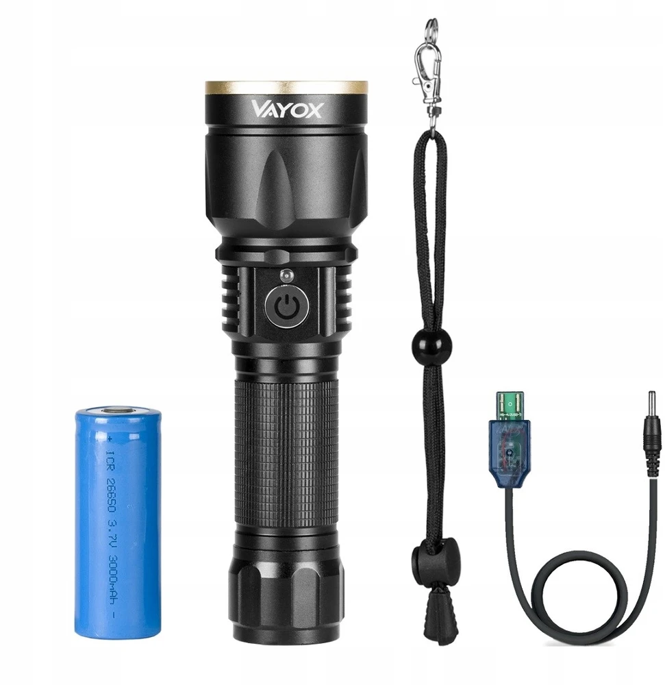 Vayox GALINGAS ĮKRAUJAMAS USB ZOOM TAKTINIS LED BLYKŠČIAS
