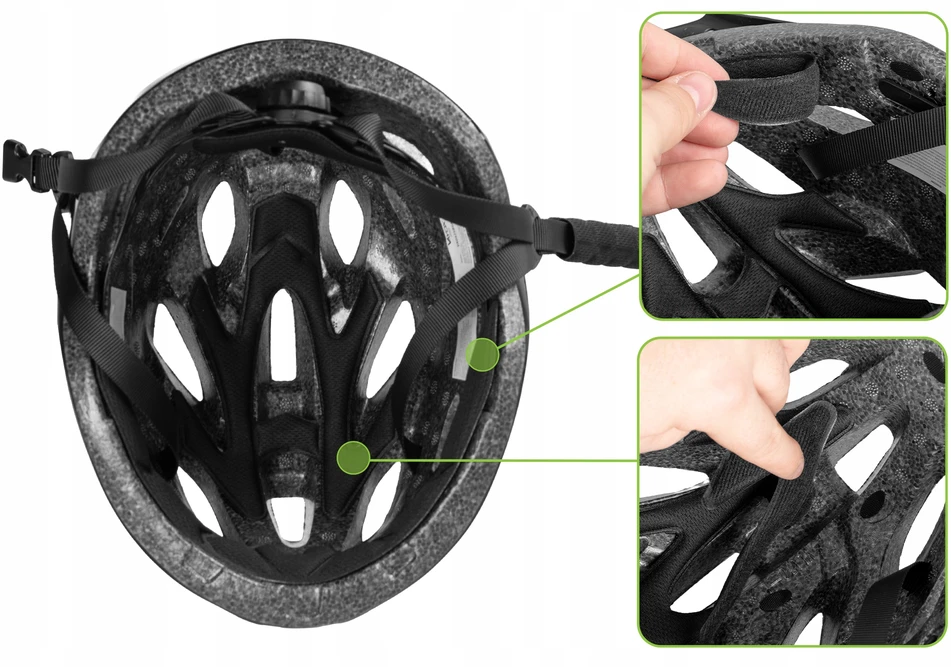 Vayox Speed dviračio šalmas su Led ir skydeliu, baltas, 55-58 cm