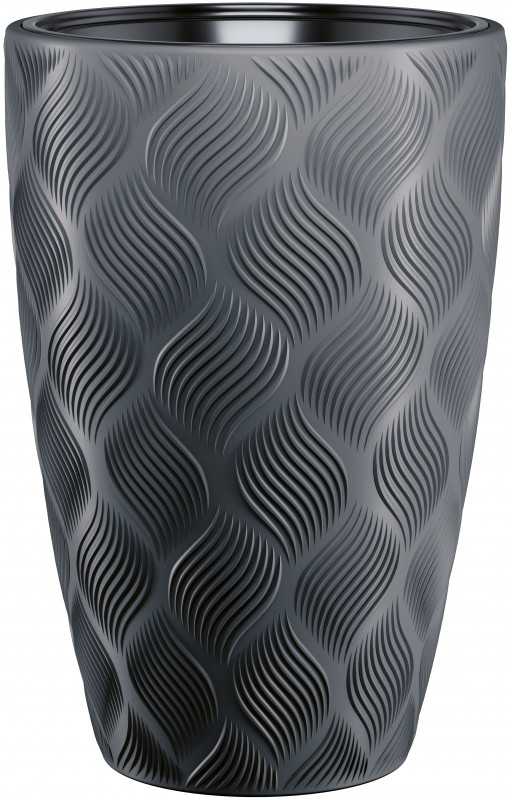 FORM PLASTIC Vazonas Flow Slim 30cm 24L, Juodas