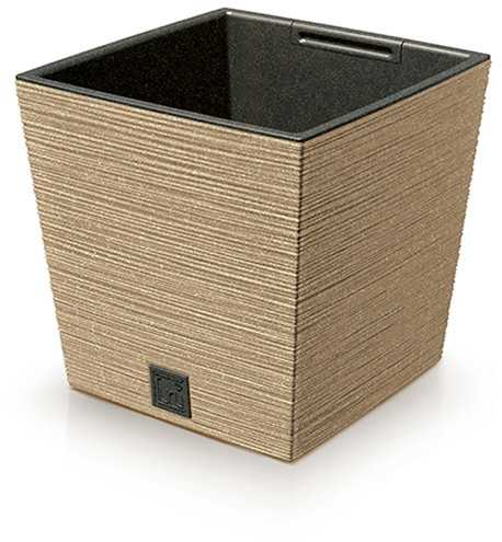 Prosperplast Vazonas FURU SQUARE LOW ECO WOOD su įdėklu 19/14 L 295x295x290 mm natūrali sp. P