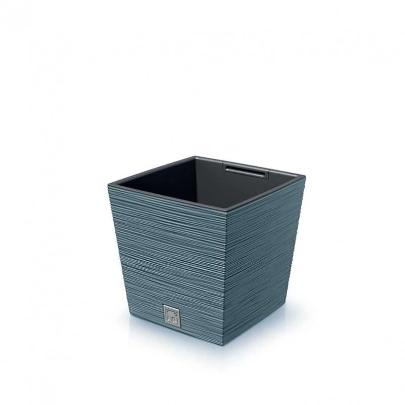 Prosperplast Vazonas FURU SQUARE LOW su įdėklu 10/7,5 L 240x240x235 mm melsva sp. Prosperplas