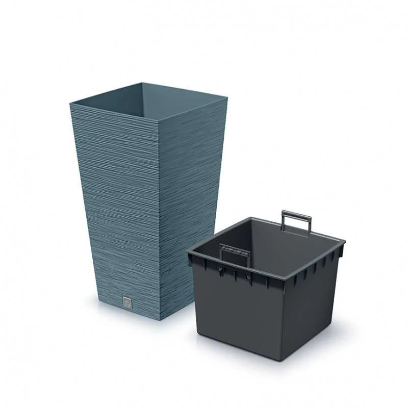 Prosperplast Vazonas FURU SQUARE LOW su įdėklu 11,4/5 L 200x200x380 mm melsva sp. Prosperplas