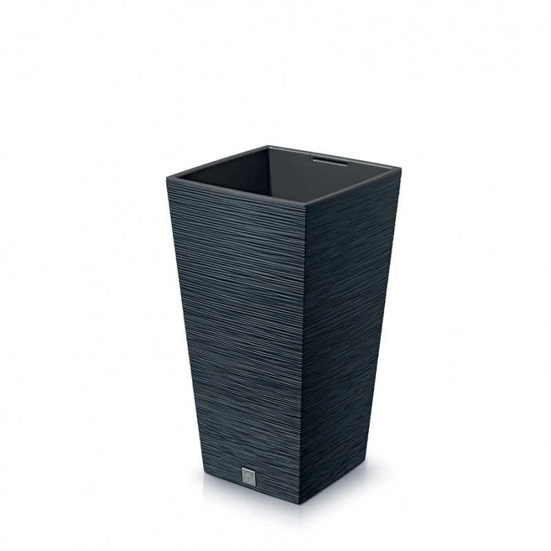 Prosperplast Vazonas FURU SQUARE LOW su įdėklu 11,4/5 L 200x200x380 mm antracito sp. Prosperp