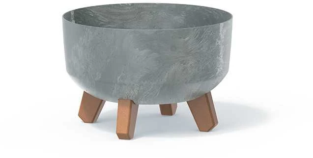Prosperplast Vazonas GRACIA LOW BETON EFFECT su kojelėmis 3,8 L D235xH155mm betono sp. Prosp