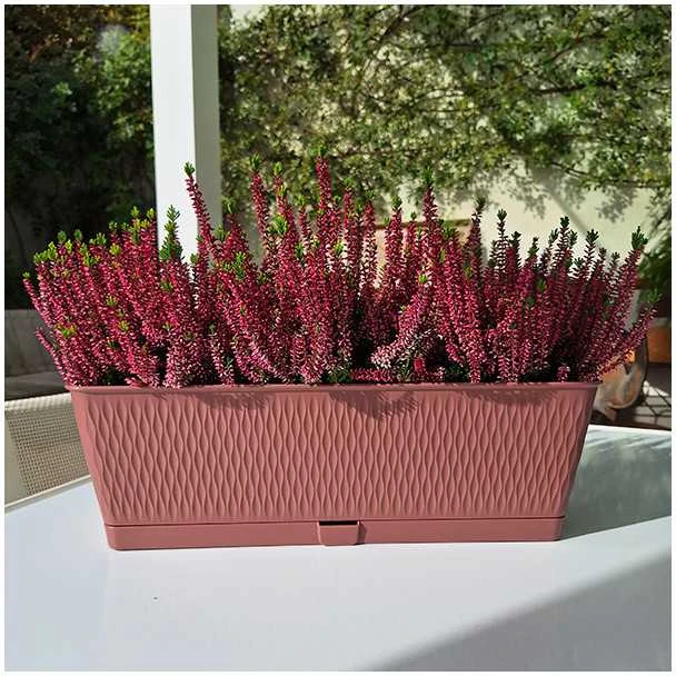 Vazonas LIBERTY lovelis su vand. rez. 9 L 50x18x16 cm ruda sp. 87569 STEFANPLAST