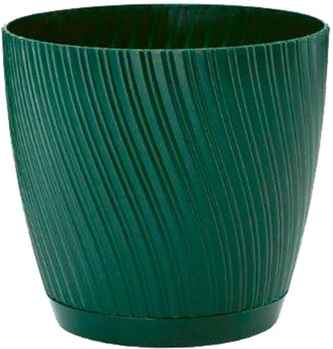 FORM PLASTIC Vazonas MIKA su padėklu 17cm, Žalias