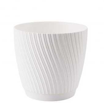 FORM PLASTIC Vazonas MIKA su padėklu 19cm, Baltas