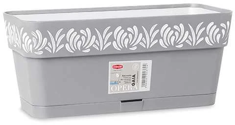 Stefanplast Vazonas OPERA GAIA lovelis su vand. rez. 2,75 L 30x13x12 cm pilka sp. 88701 STEF