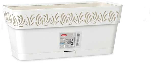 Stefanplast Vazonas OPERA GAIA lovelis su vand. rez. 2,75 L 30x13x12 cm balta sp. 88700 STEF