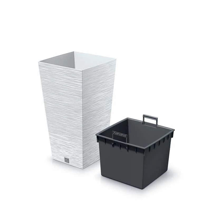 Vazonas PROSPERPLAST Furu Square Baltos sp. 11,4l
