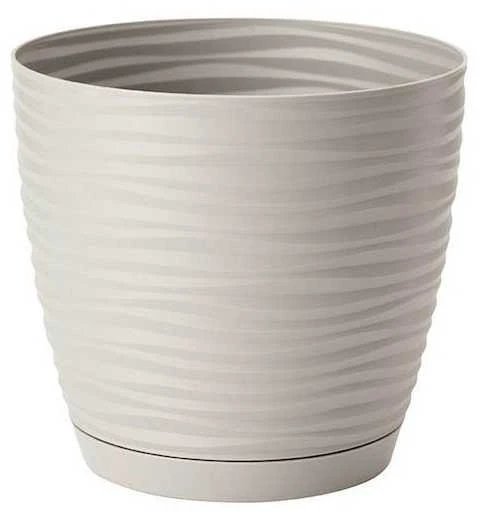 FORM PLASTIC Vazonas SAHARA su padėklu 11cm Pilkas