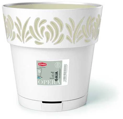 Vazonas STEFANPLAST OPERA GAIA 7,5 L, Baltas