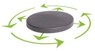 Prosperplast Vazono padėklas MOBILE PLATFORM ROUND, su ratukais, juodos sp., 29 x 4 cm