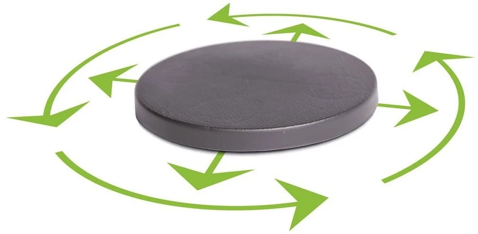 Prosperplast Vazono padėklas MOBILE PLATFORM ROUND, su ratukais, juodos sp., 29 x 4 cm