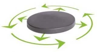 Prosperplast Vazono padėklas MOBILE PLATFORM ROUND, su ratukais, juodos sp., 29 x 4 cm
