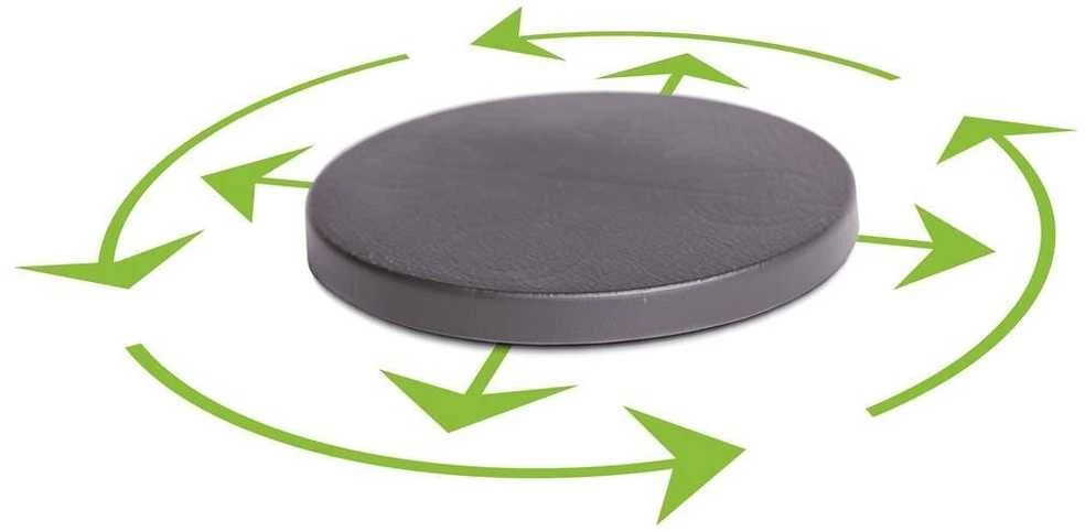 Prosperplast Vazono padėklas MOBILE PLATFORM ROUND, su ratukais, juodos sp., 39 x 4,5 cm