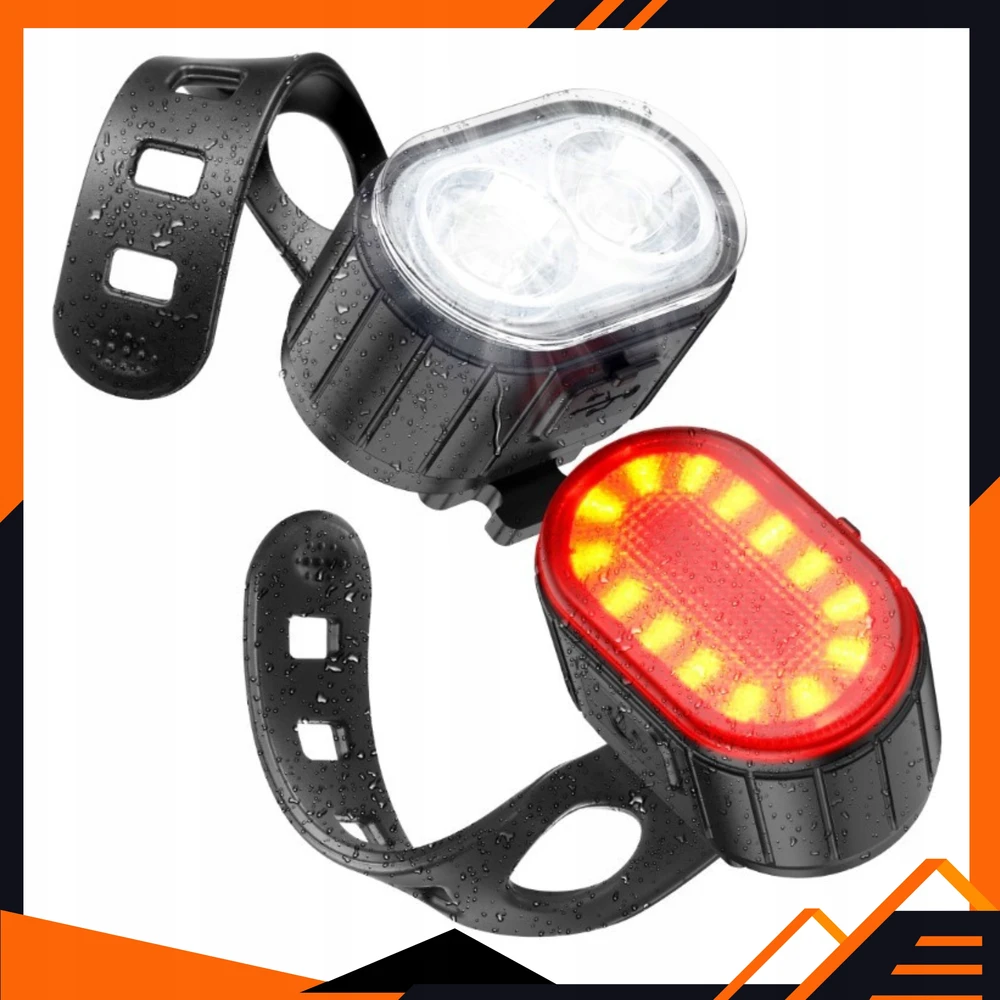 Vedor Dviračio žibintas priekyje ir gale įkraunamas USB LED apšvietimo rinkinys