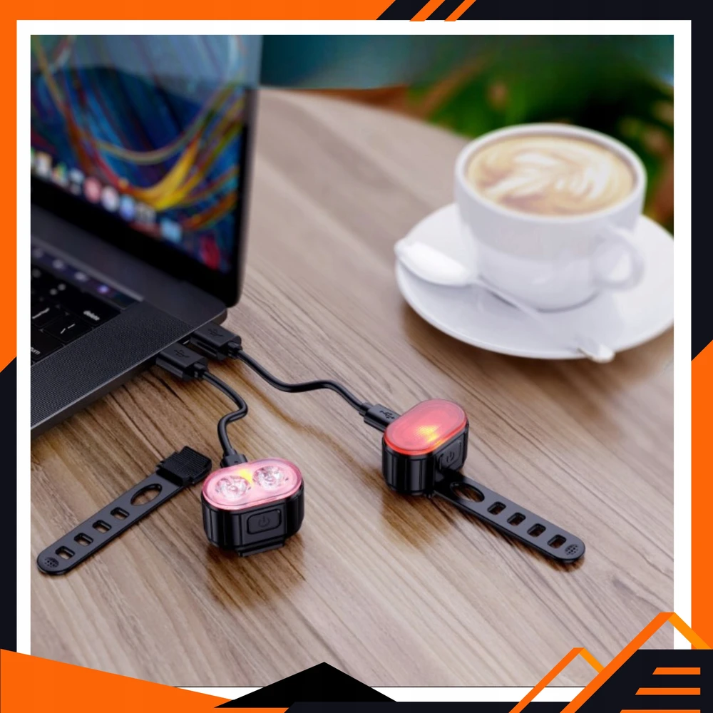 Vedor Dviračio žibintas priekyje ir gale įkraunamas USB LED apšvietimo rinkinys