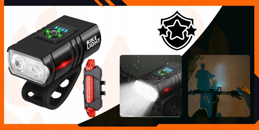 Vedor LED dviračio žibintas labai galingas, vandeniui atsparus įkraunamas USB + nemokamas galinis