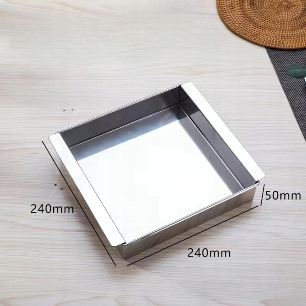 Veganų tofu preso sūrio presavimo formos nerūdijančio plieno vadovas 24cmx24cmx5cm