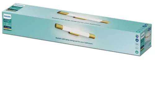 Sieninis šviestuvas Veidrodžių LED šviestuvas PHILIPS ROVER RD, IP44 5W 2700K 730lm žalvario sp 44,2x5x7,2cm