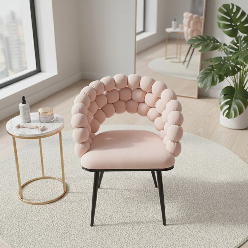 Velaco BUBBLE VELVET FOTOKAS, MINŠTAS ATRIA ECRU, JUODOS KOJOS