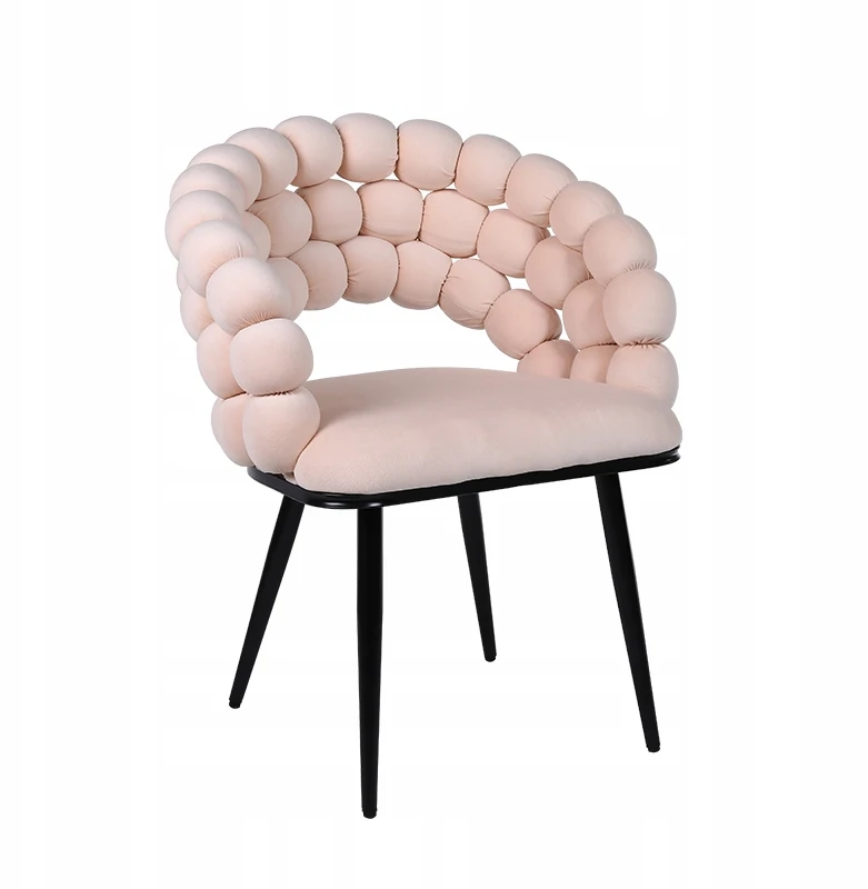 Velaco BUBBLE VELVET FOTOKAS, MINŠTAS ATRIA ECRU, JUODOS KOJOS