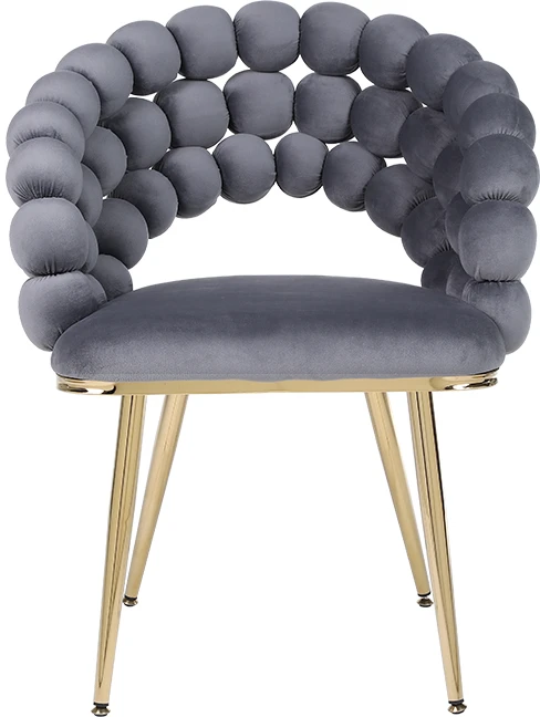 Velaco BUBBLE VELVET FOTOTELIS, MINŠTI ATRIA, TAMSIAI PILKA, AUKSINĖS KOJOS