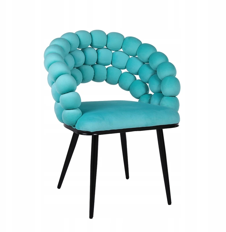 Velaco Velvet Atria Mint Chair with Juodas Legs