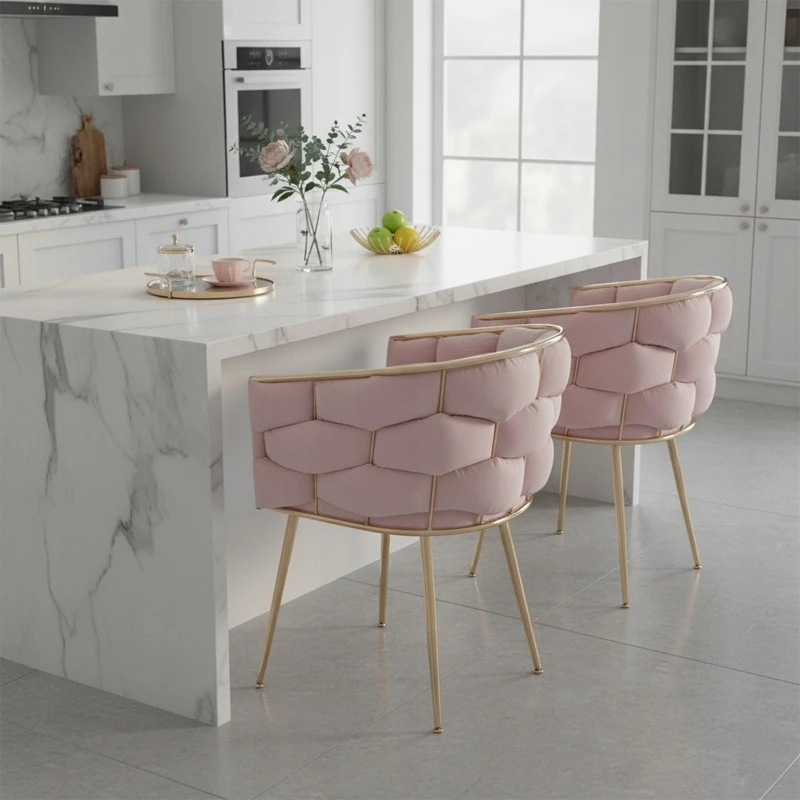 Velaco Velvet Glamour fotelis Borneo pudrinės rožės, auksinės kojos