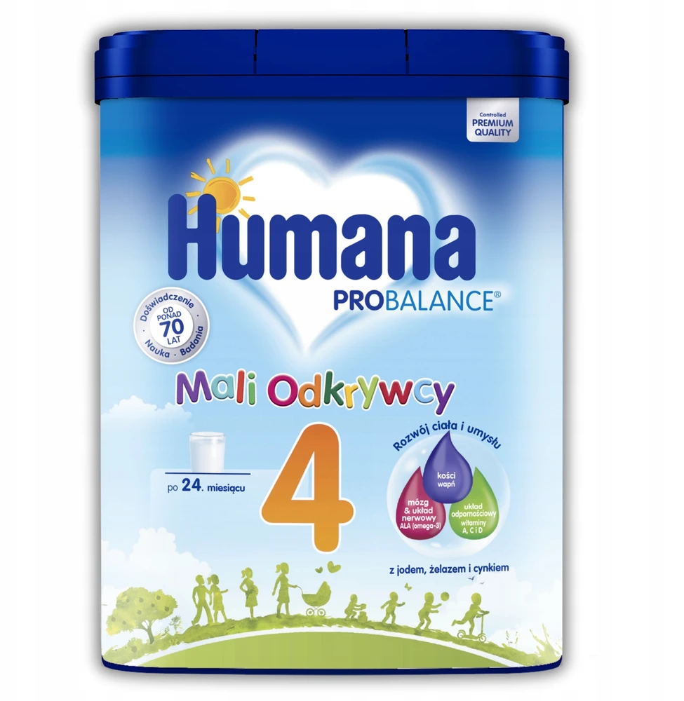 Vėlesni pieno milteliai po 24 mėnesių Humana 4 Mali Odkrywcy 20 porcijų