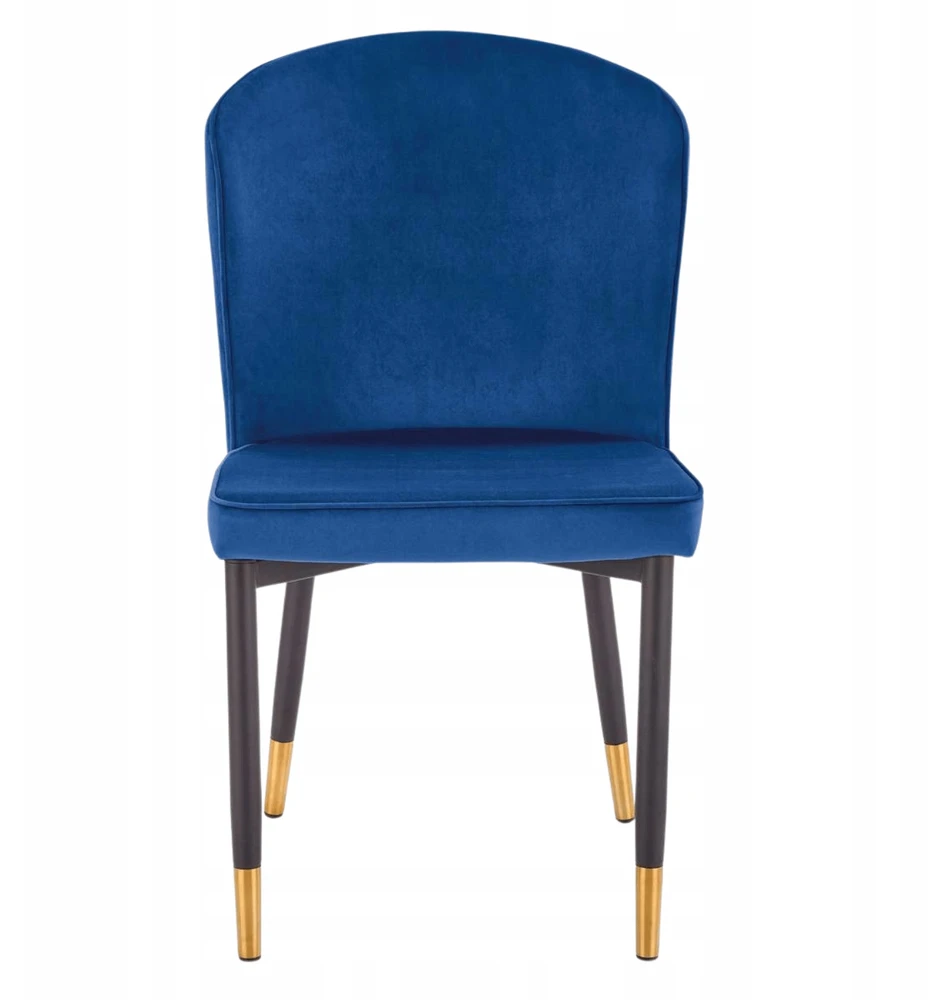 Veliūrinė kėdė svetainei Glamour Navy Mėlyna Juodas Gold Legs K446 Halmar
