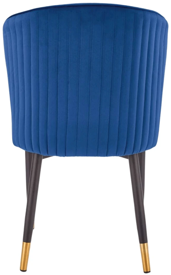 Veliūrinė kėdė svetainei Glamour Navy Mėlyna Juodas Gold Legs K446 Halmar