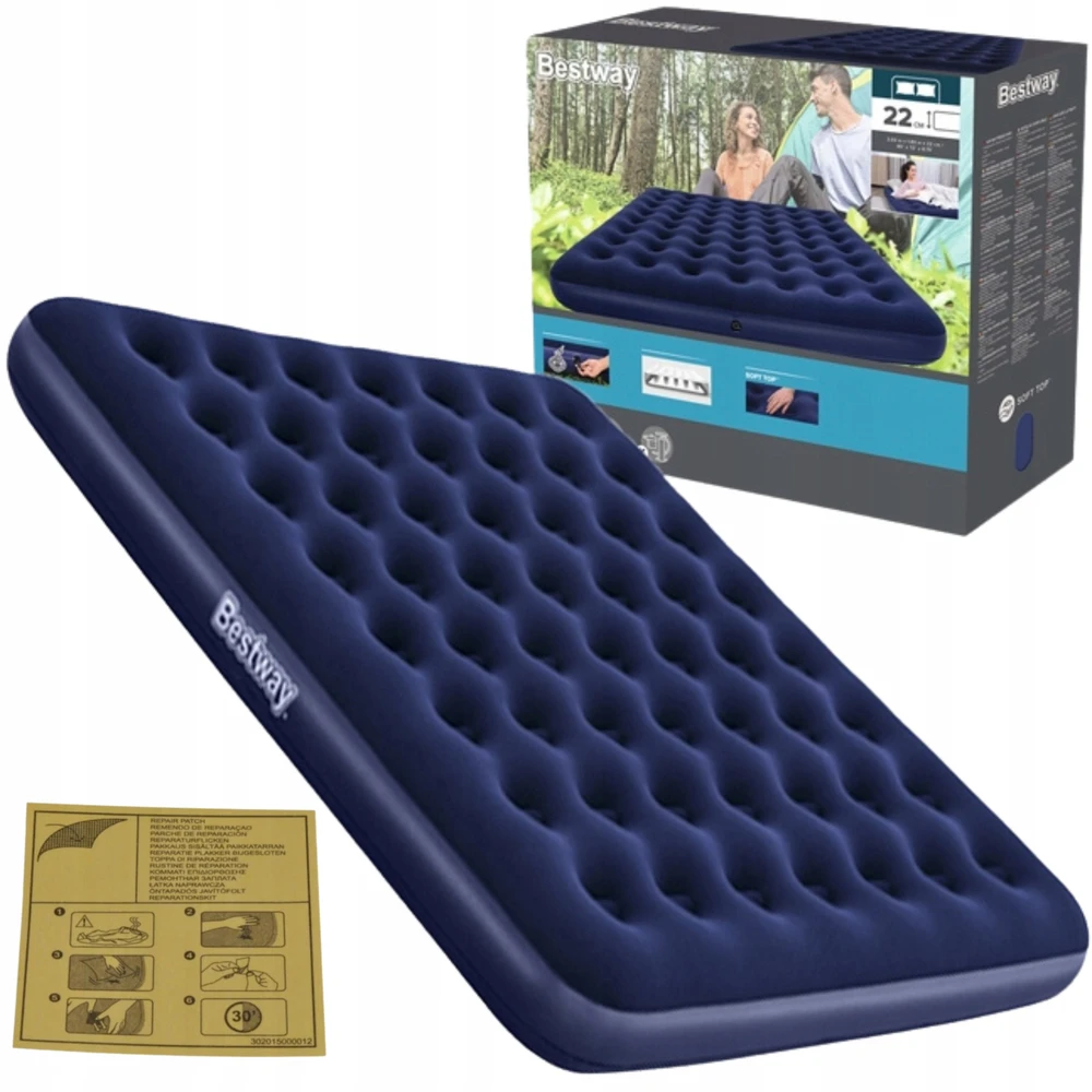 Veliūrinis pripučiamas čiužinys dvigulė lova 203x183 MODELIS
