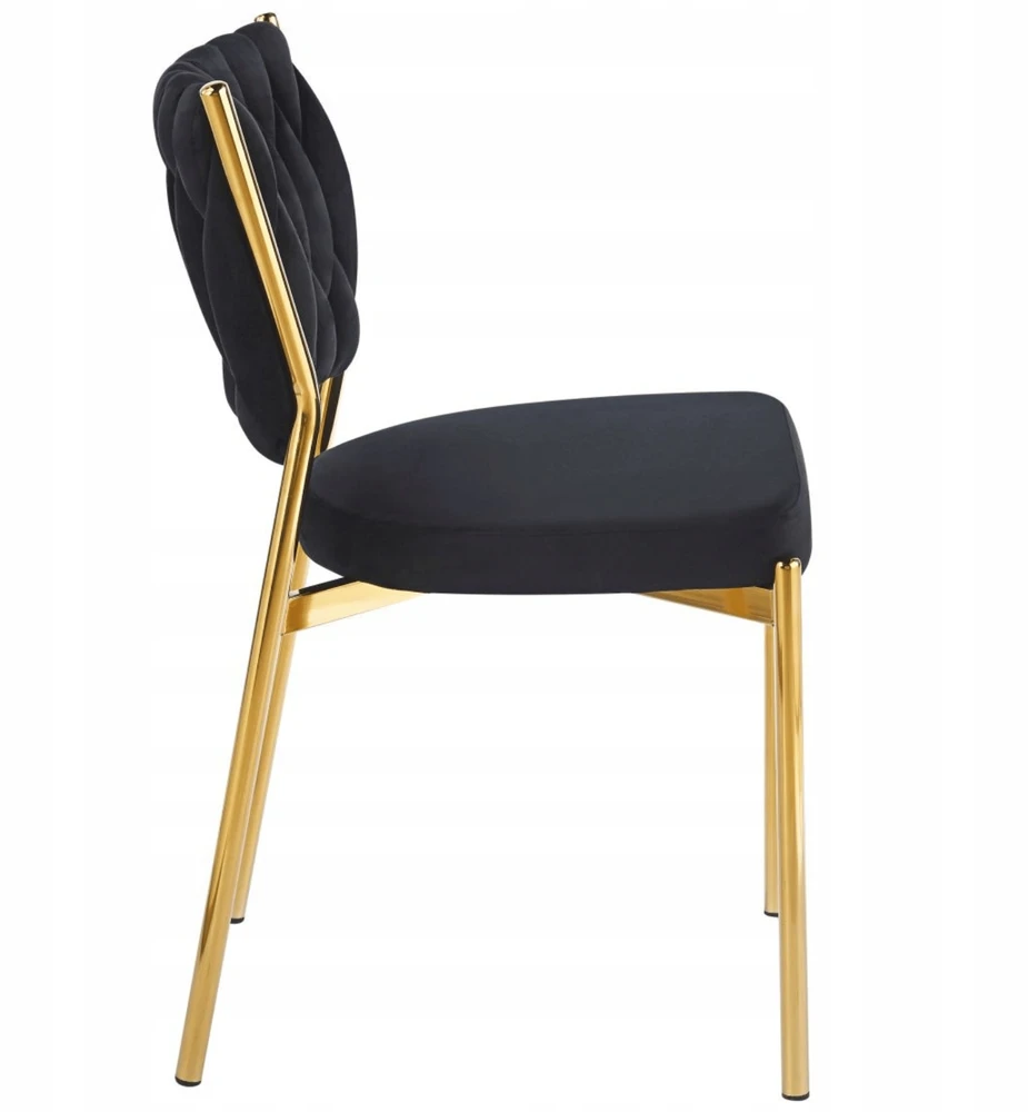Monovo Velvet Glamour kėdė valgomajam, virtuvės svetainei, Juodas Velvet, Gold TOKIO